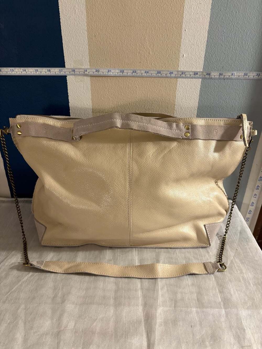 Jo Drew Metallic Gold and Suede Crossbody Shoulder Bag Handbag